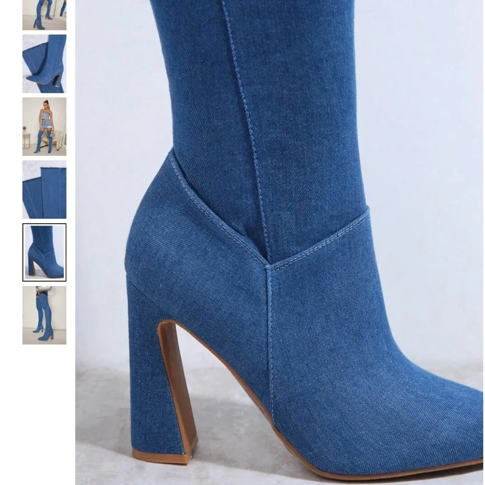 🌸SS7 - Stylish Blue Over-the-Knee Boots💙